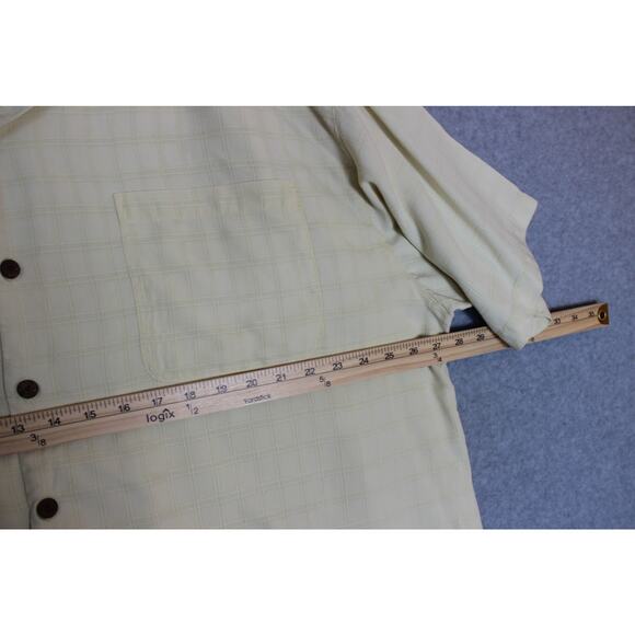 Tommy Bahama Men's Short Sleeve 2XL Silk Cream Button Down Shirt - Picture 5 of 7
